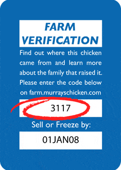 production label for farm verification