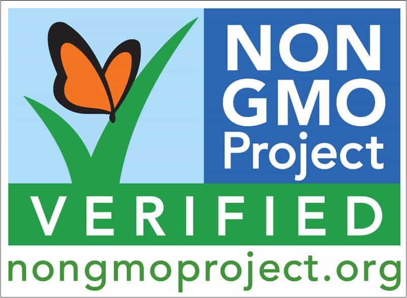 Non GMO Seal in green and blue color